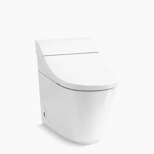 Toilette intelligente monopièce allongée Innate de Kohler blanche au design épuré et compact