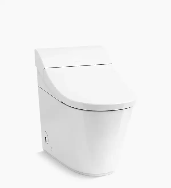 Toilette intelligente monopièce allongée Innate de Kohler blanche au design épuré et compact